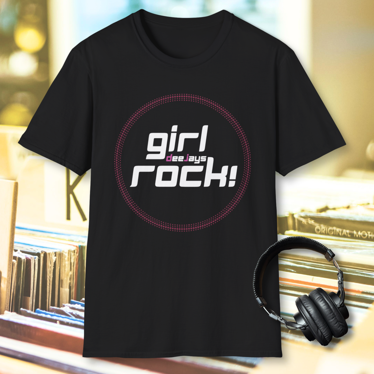 Girl DeeJays Rock! Turntable Dots T-Shirt