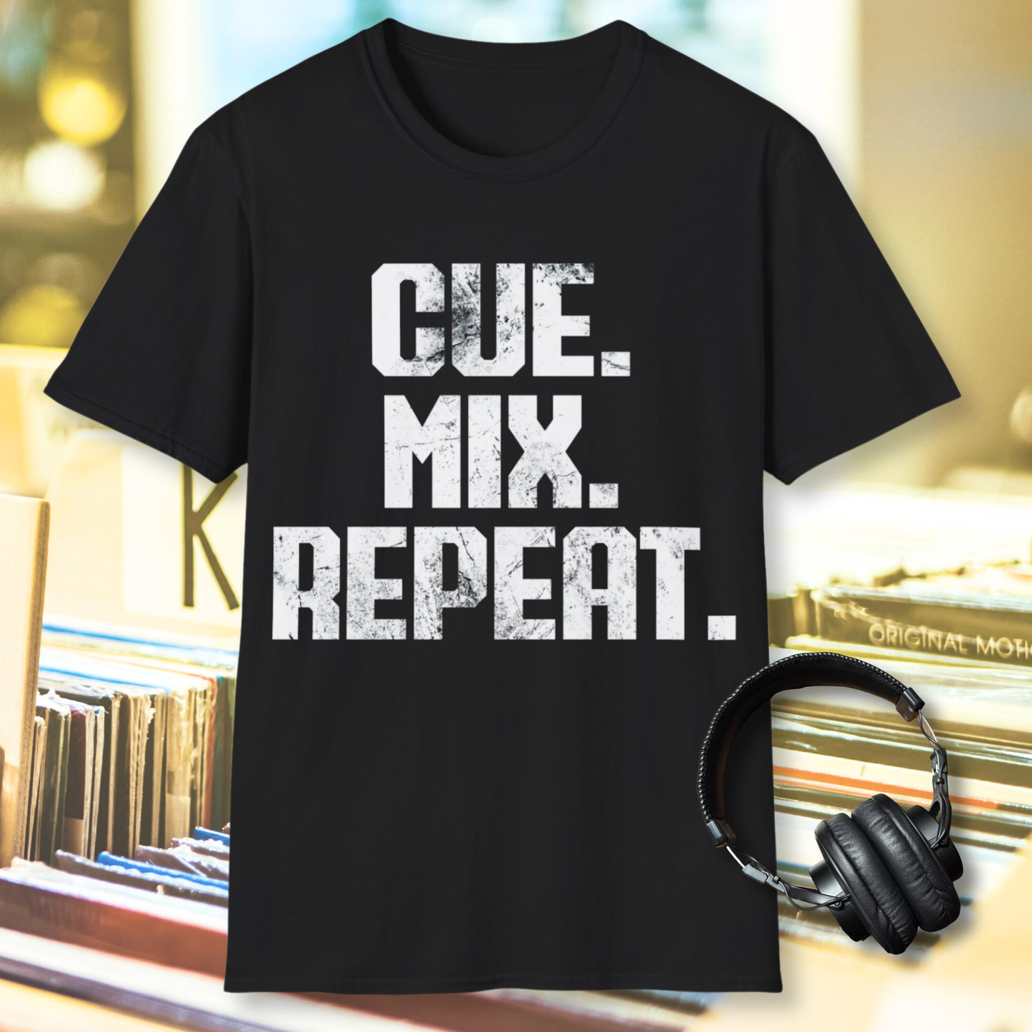 Cue. Mix. Repeat  (No DJ) Tee