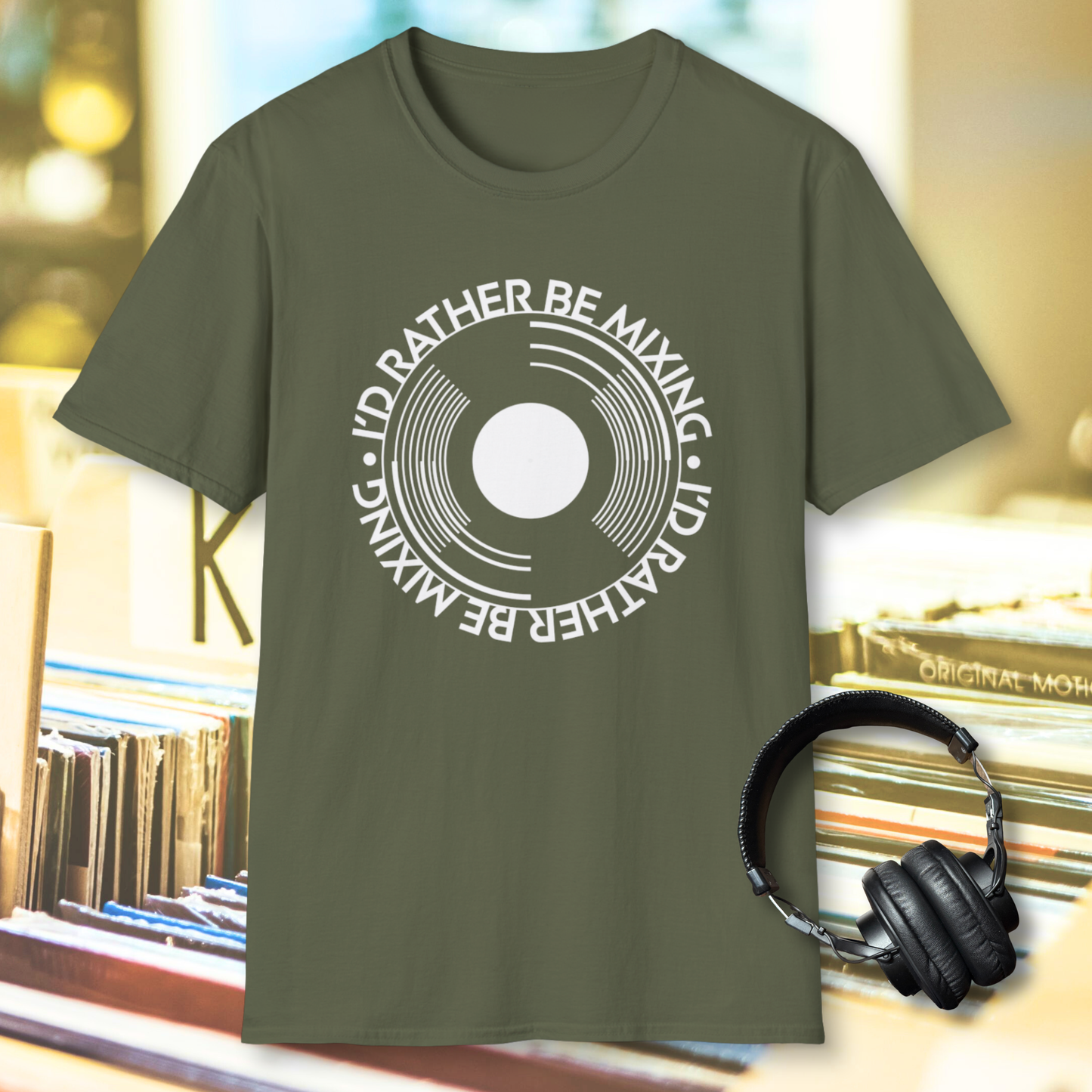 "I'd Rather Be Mixing" DJ Record Tee